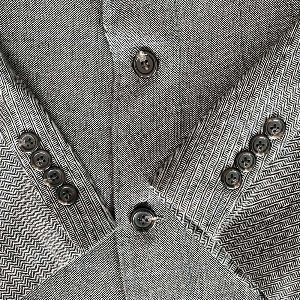 Chaps Mens Blazer Sport Coat Two Button Jacket Mens Size 40R Casual‎ Suits Grey